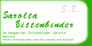 sarolta bittenbinder business card